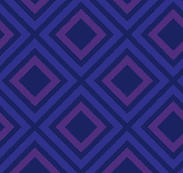 UMe brand pattern - blue and purple in a diamond shaped pattern