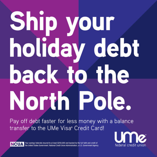 White Text on a Purple and Blue Background